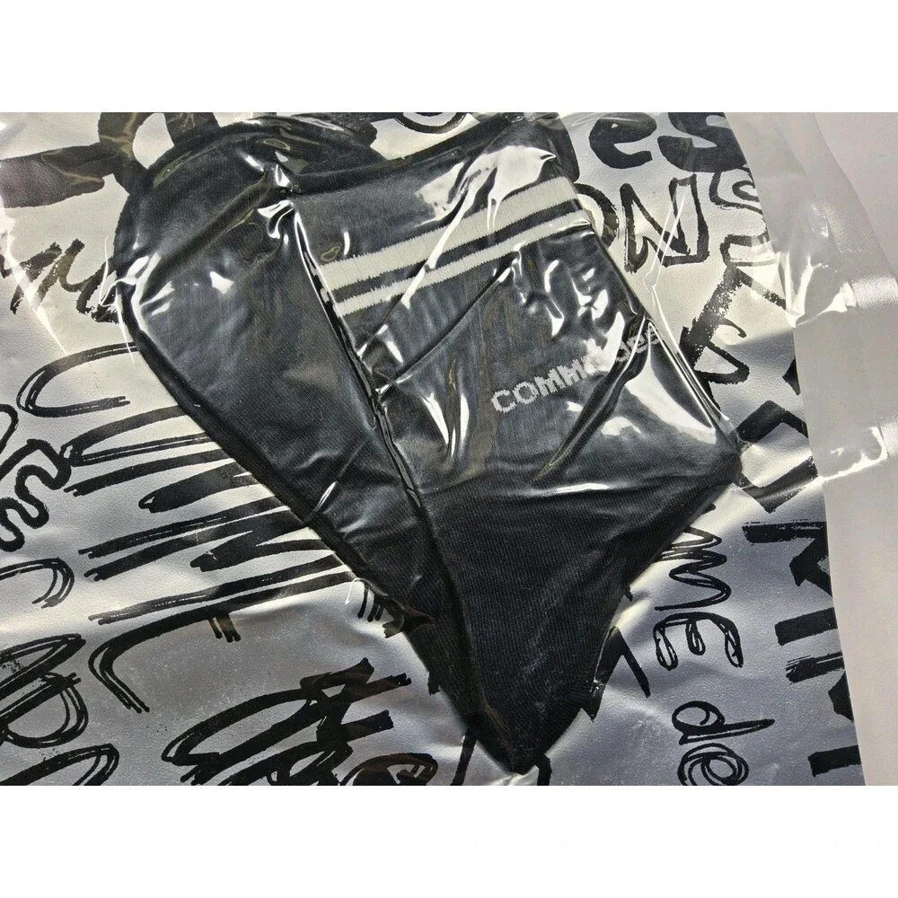 Comme des Garcons Logo Black Stripe Quarter Socks Japan Size L
